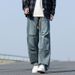 American Pleated Jeans Men's Summer Thin High Street Loose Youth Breathable Casual Straight Leg Work Pants_mkmklike.com