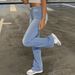 Women's High-Waisted Distressed Flare Jeans – Vintage Light Blue Denim, Boho Streetwear (Ripped Knee, Retro Bell Bottoms, Comfort Fit)_mkmklike.com