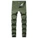 Men's Clothing Men's Slim Fit Ripped Jeans Summer Casual Elastic Knee Hole Five Color Trendy Pants For Formal & Casual_mkmklike.com