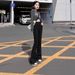 Exclusive Black Flared Jeans Women, American Style, New Winter Model, Slimming High-waisted Bootcut Pants For Petite_mkmklike.com