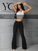 Women's Flared Stretch Jeans - Slimming High Waist Wide Leg Pants For Casual & Office Wear_mkmklike.com