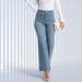Women's Loose Wide Leg Plus Size Button Flared Jeans Casual Versatile New Clothing_mkmklike.com