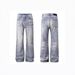 Men's Clothing Spring And Autumn Cool Vintage Washed Denim Jeans For Men - Classic Straight Fit, Distressed Casual Trousers With Retro Style_mkmklike.com