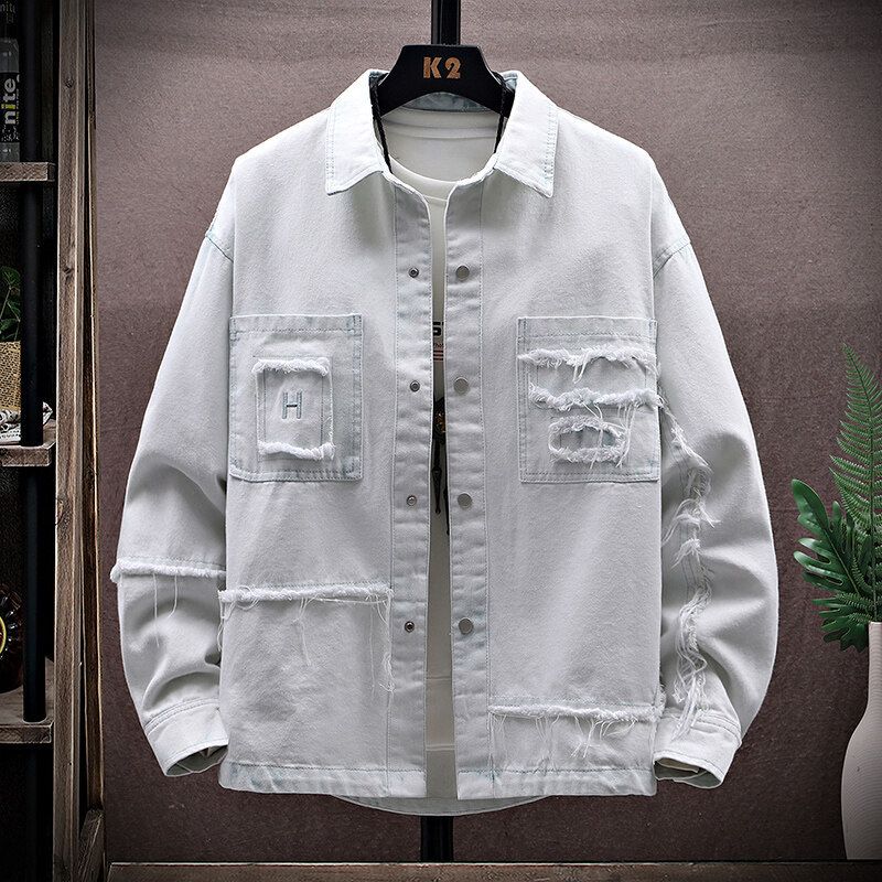 Destructive Denim In Spring And Autumn 2025 New Workwear Men, Trendy Brand Teenagers, Handsome Jacket For Men_mkmklike.com
