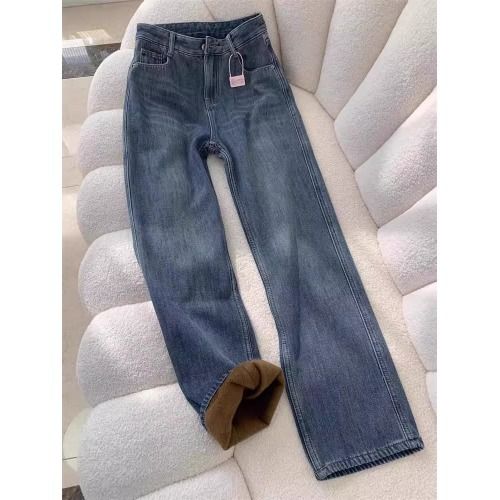 Slim Straight Leg Fleece-Lined Jeans For Women – High Waist, Winter Warm, Plus Size & Petite-Friendly (S-2XL, Vintage Blue, Trendy Wide Leg Fit)_mkmklike.com