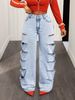 Distressed Straight-Leg Jeans For Women – Relaxed Fit Washed Denim – Casual Ripped Jeans_mkmklike.com
