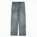 Men's Star Embroidered Denim Jeans - High Street Retro Loose Fit Straight Leg Pants For Casual Streetwear_mkmklike.com