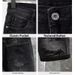 Men's Clothing Slim Fit Denim Shorts Trendy Rhinestone Rips Straight Leg Stretchy Korean Style Cool And Edgy_mkmklike.com