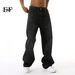 EF JEANS | 2024 New American Personality Retro Old Black Grey Simple Loose Wide Leg Jeans Men And Women_mkmklike.com