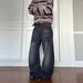 Vintage Black Washed Distressed Jeans 90s Baggy Wide-Leg Denim Pants With Cat Whisker & Crooked Blade Wash, Streetwear High Waist Relaxed Fit_mkmklike.com
