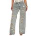 Vintage Washed Distressed Jeans For Women - Oversized High Street Baggy Pants With Heavyweight Denim & Grunge Style_mkmklike.com