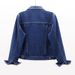 Chicco New Spring And Autumn Dark Denim Jacket For Women, Short Slim Fit Long Sleeve Casual Top, Cardigan_mkmklike.com
