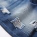 Men's Blue Distressed Ripped Denim Shorts Summer Style Trendy Versatile Straight Leg mid Length Outer Size Available_mkmklike.com