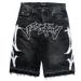 Men's Clothing Cross Border Factory Direct Sales American Retro Washed Loose Shorts Personality Trend Pattern Street Straight Jeans Men_mkmklike.com