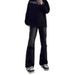 Black Micro Flared Jeans For Men In Autumn, Slim Straight Leg, Cool And High-End Pants, American High Street Pants_mkmklike.com