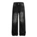 American Punk Paint Splatter Ink Washed Loose Casual Men's Trendy Distressed Straight Jeans_mkmklike.com