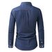 Pulse 2025 Cross-Border European And American Simple Retro Fashion Trendy Casual Denim Long Sleeve Men's Shirt_mkmklike.com