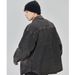 Loom European And American Retro Tough Guy Turn-Down Collar Black Jacket Deconstructed Patchwork Washed Oversized Denim Shirt_mkmklike.com