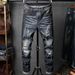 Men's Slim Fit Jeans Korean Style Casual Trousers Versatile Denim Pants Midweight Cotton Black Blue Wide Leg Mid Waist Long_mkmklike.com