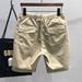 Men's Ice Silk Thin Denim Shorts Summer Loose Casual Khaki Outer Wear Elastic Waist Stretch_mkmklike.com