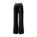 Women's Clothing water ripple high waisted straight casual wide leg hollowed out foreign style textured loose drape trousers_mkmklike.com