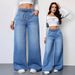 High-Waisted Wide-Leg Jeans For Women - Stretch-Free Cotton Denim Pants With Adjustable Drawstring (S-XXL)_mkmklike.com