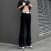 Cleanfit Men's Flared Jeans American Style Versatile Black Stretchy Slim Fit Curved Edges_mkmklike.com
