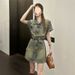 2025 Denim Dress Temperament Summer New Casual Sleeved Waist Slimming Short Skirt_mkmklike.com