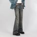 Vintage High Street Jeans – 90s Retro Washed Denim With Flared Hem & Cleanfit Aesthetic For Unisex Streetwear_mkmklike.com
