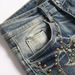 High Street Punk Style Embroidered Studded Men's Jeans Slim Fit Flared Distressed Trendy Long Pants New 2026_mkmklike.com