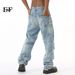 EF JEANS | 2024 New Versatile American Street Cool Handsome Destroying Wind Hole Washed, White Jeans_mkmklike.com