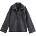 Oversized Denim Shirt & Pants Set – Trendy Long-Sleeve Button-Up Top With Matching Trousers (XS/S/M/L, Washed Polyester, Relaxed Fit)_mkmklike.com