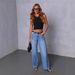 Vintage High-Waisted Straight-Leg Jeans – Light Blue Patchwork Denim For Women_mkmklike.com