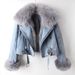Women's Clothing Trendy New Styles Autumn And Winter New Fox Fur Collar Lining Fashionable Small Denim Jacket Women's Short Top Jacket_mkmklike.com