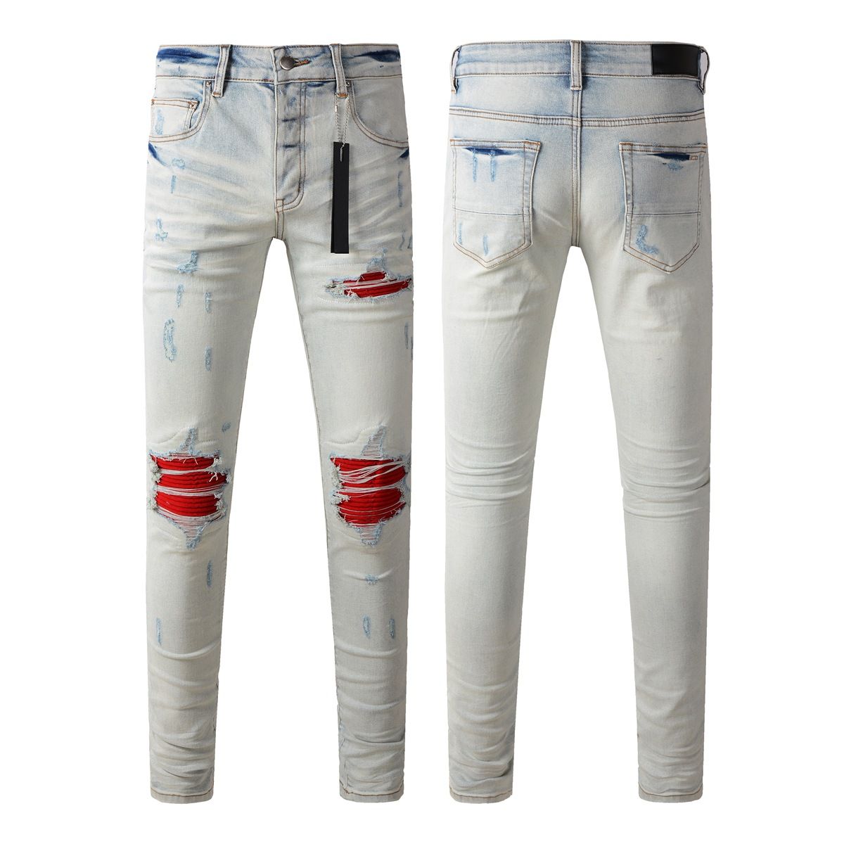 Men's Clothing Fashion Brands Street Hiphop Fashion Tight Fit Skinny Jeans_mkmklike.com