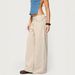 TK173 Women's Low Waisted Wide Leg Jeans Retro Solid Color Distressed Loose Fit Floor Length Pants_mkmklike.com