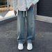 Retro Blue Men's 3D Bamboo Joint Jeans Loose Fit Straight Leg Denim Casual Pants mid Waist Long Cotton Spring Wear_mkmklike.com