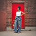 Women's Stacked Waist Distressed Straight Leg Jeans Blue Denim Casual Wide Leg Trousers Streetwear_mkmklike.com