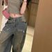 Men's Clothing High Street Edgy Style Distressed Jeans For Men And Women Washed Retro Design Splatter Paint Effect Loose Straight Leg Floor Length_mkmklike.com