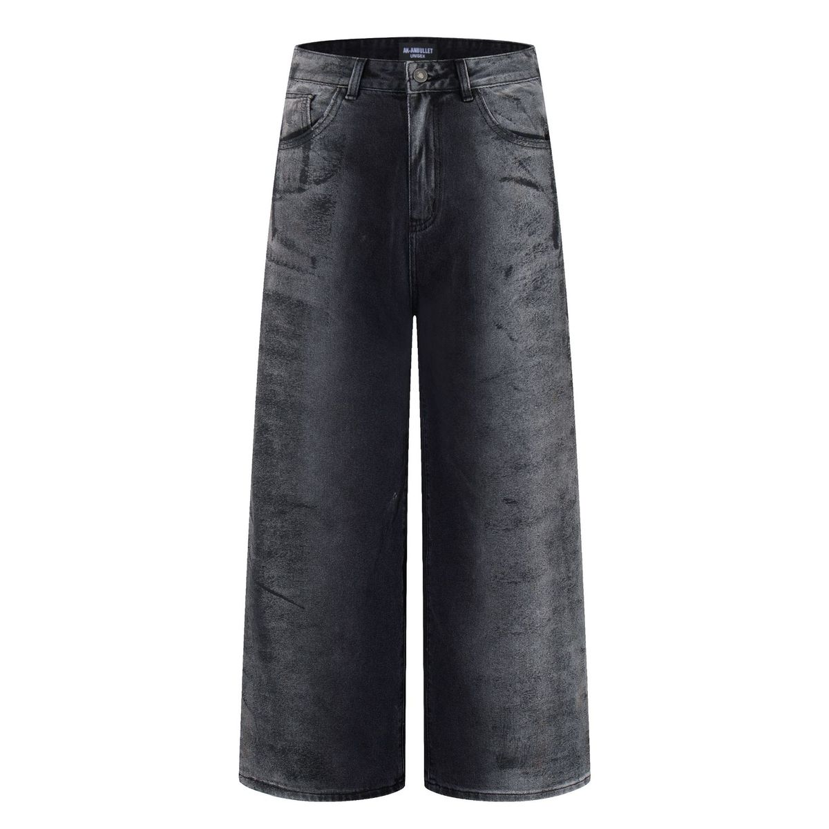 Vintage Washed Denim Pants - Oversized Streetwear Jeans With Tie-Dye & Distressed Details For Urban Fashion_mkmklike.com