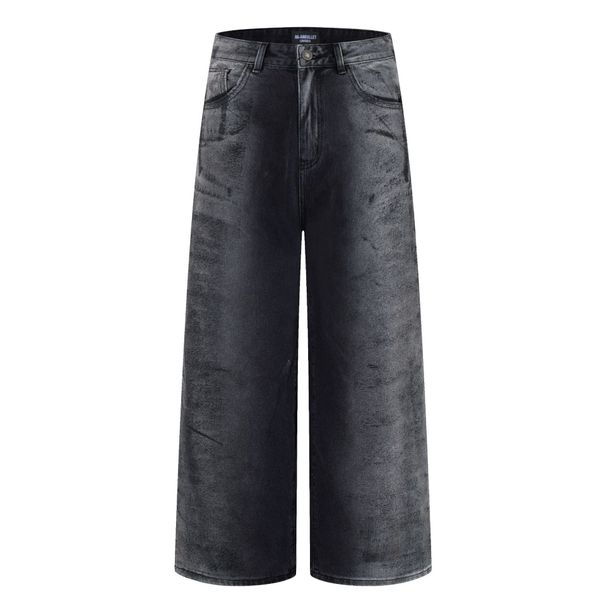 Vintage Washed Denim Pants - Oversized Streetwear Jeans With Tie-Dye & Distressed Details For Urban Fashion_mkmklike.com