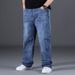 Men's Relaxed Fit Stretch Denim Jeans For Big And Tall | Comfortable Straight Leg Loose Fit Trousers_mkmklike.com