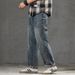 New Spring Jeans Men's Harlan Loose Trendy Brand American Retro Washing Double Craft Medium Waist Large Size Youth Embroidery_mkmklike.com