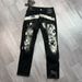 Men's Premium Stretch Jeans – Distressed Graffiti Print Slim Fit Denim Pants With Patchwork & Splatter Paint Design – Comfortable Cotton_mkmklike.com
