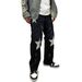 Men's Streetwear Straight-Leg Jeans - American High Fashion Denim Pants With Star Embellishment_mkmklike.com