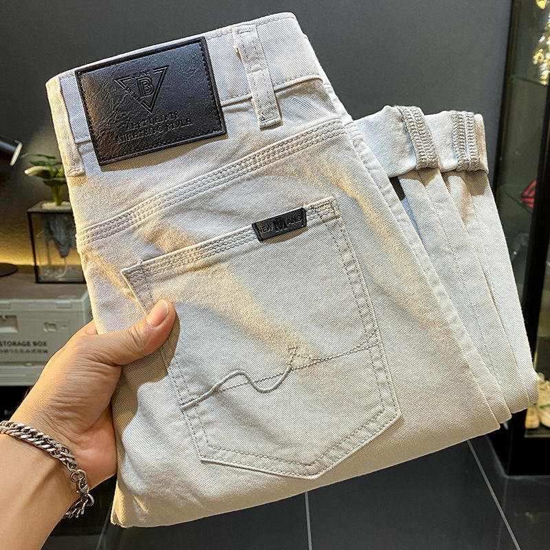 High End Lyocell Jeans for Men American Style Slim Fit Straight Leg Versatile Casual Trousers 2025 Summer_mkmklike.com