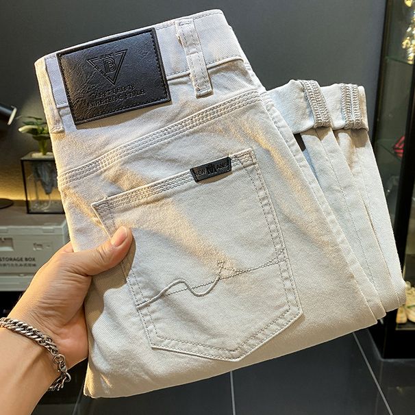 High End Lyocell Jeans for Men American Style Slim Fit Straight Leg Versatile Casual Trousers 2025 Summer_mkmklike.com