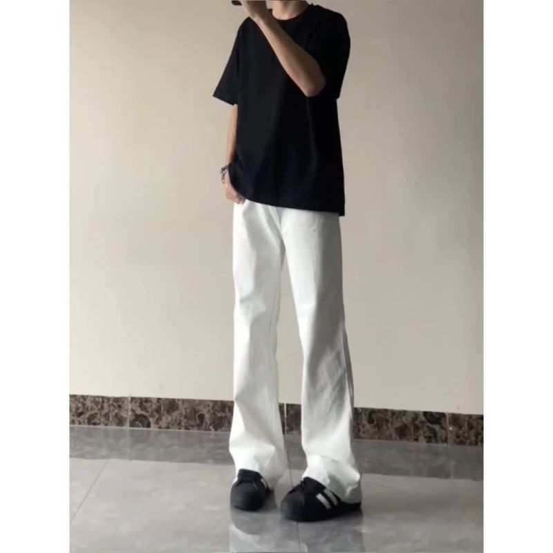 European And American High Vibe Trendy Brand Cool Street Style Flared Jean Men' Slim Fit Slimming High-Wait Long_mkmklike.com