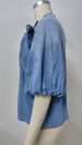 K New Retro Loose Neck Lace-up Denim Shirt; Bow-tie Top For Women_mkmklike.com