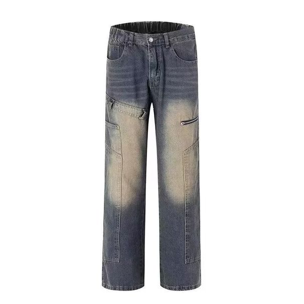 Unisex Vintage Washed Denim Jeans – Relaxed Straight-Leg With Whisker & Fade (S-3XL)_mkmklike.com